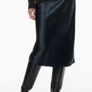 Aritzia Babaton Satin Slip Midi Skirt (Size S)